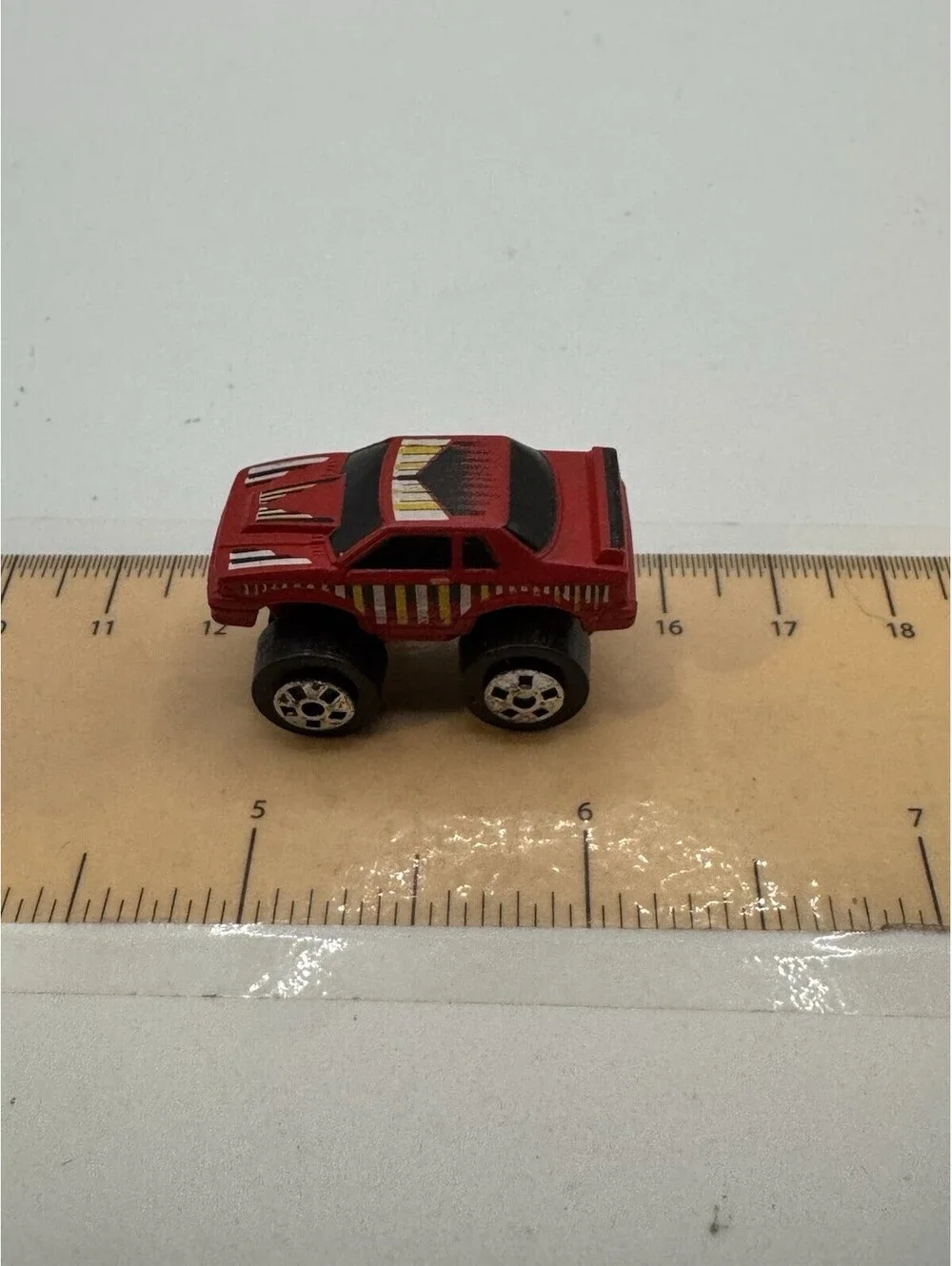 Red Car Micro Mini Monster Wheels Machines Road Champs 1987